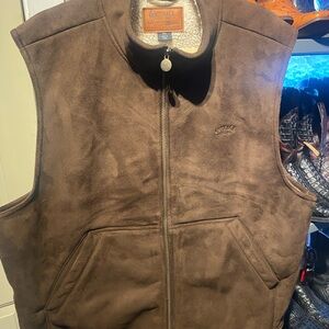 Outback Trading Co. Men's Suede Brown Vest
